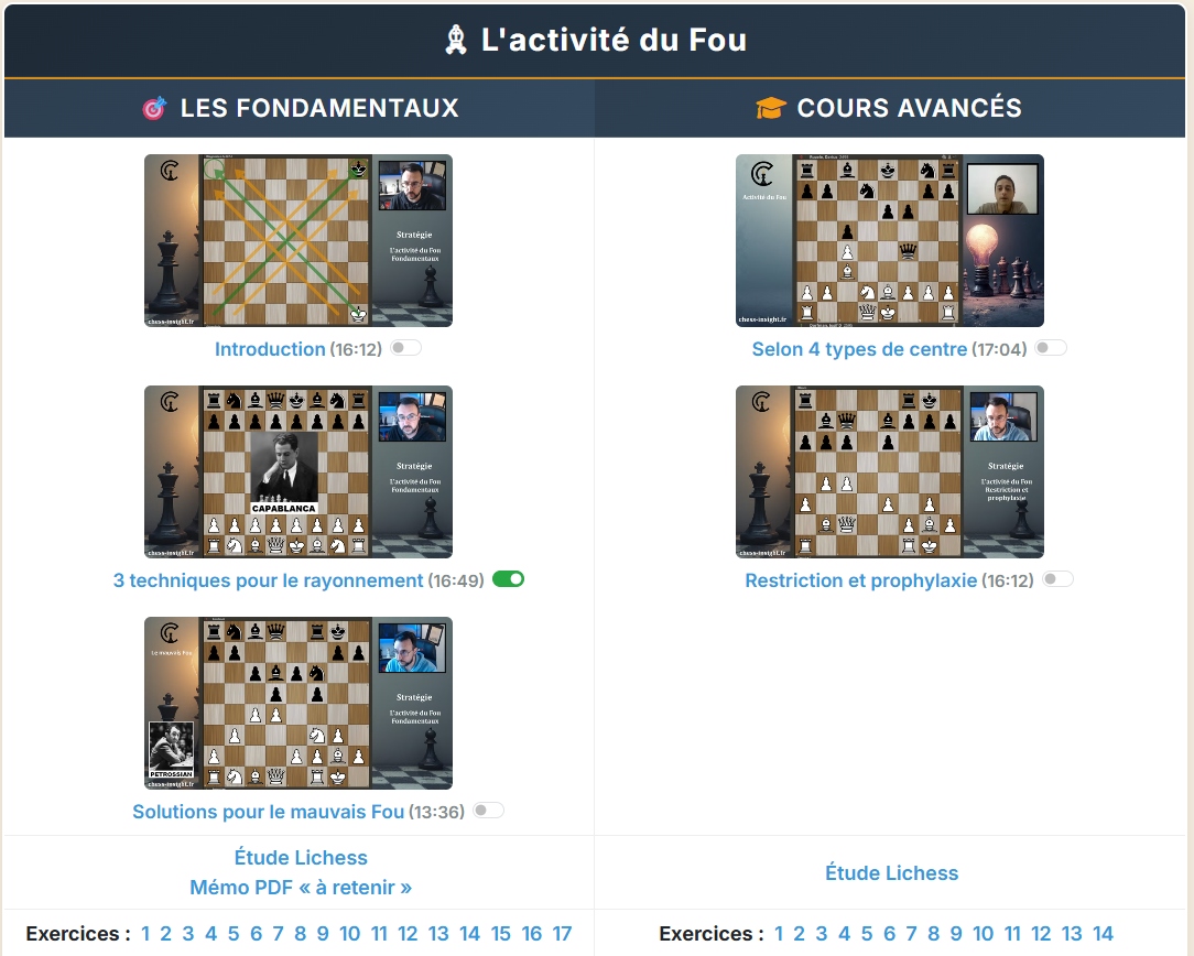 Extrait de la page Cours de Chess Insight